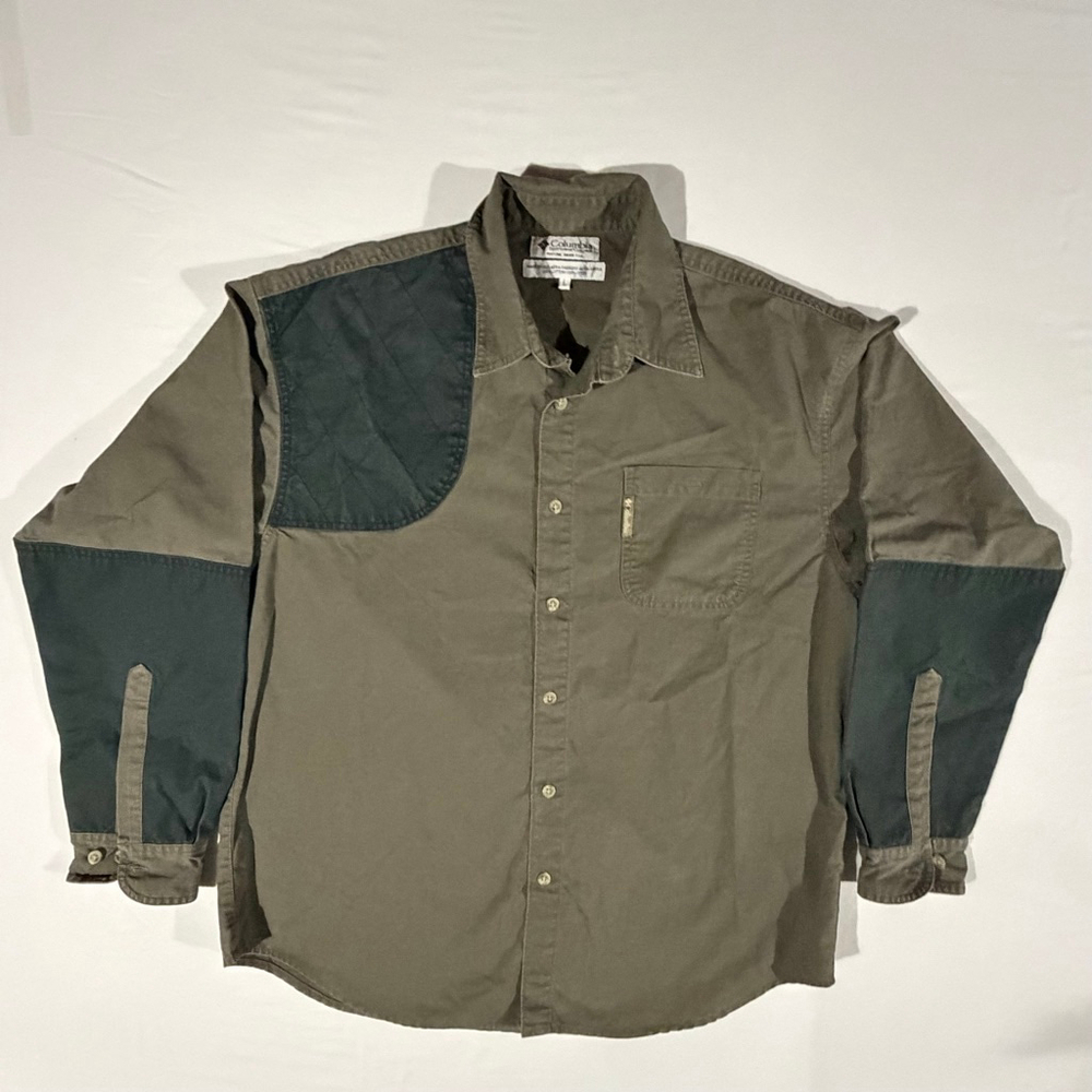 VTG Columbia Briarshun Hunting Shirt L Men’s Green Quilted Shooting Pad Utility